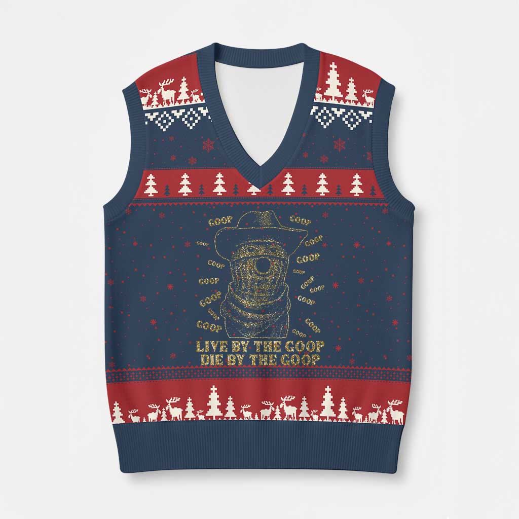 Funny Burnt Peanut V-Neck Knit Sweater Vest Live by The Goop Die by The Goop - Wonder Print Shop