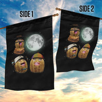 Funny Burnt Peanut Howling at the Moon Garden Flag - Wonder Print Shop