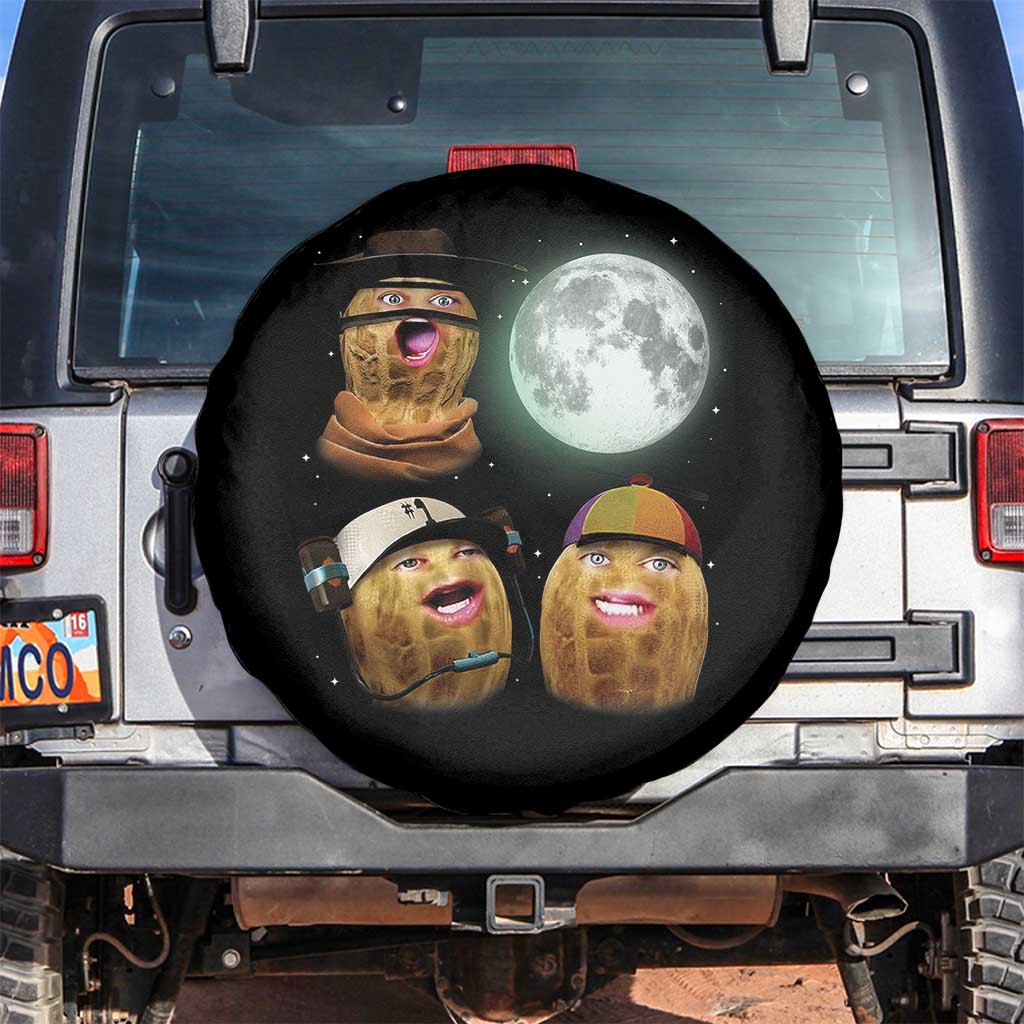 Funny Burnt Peanut Howling at the Moon Spare Tire Cover - Wonder Print Shop
