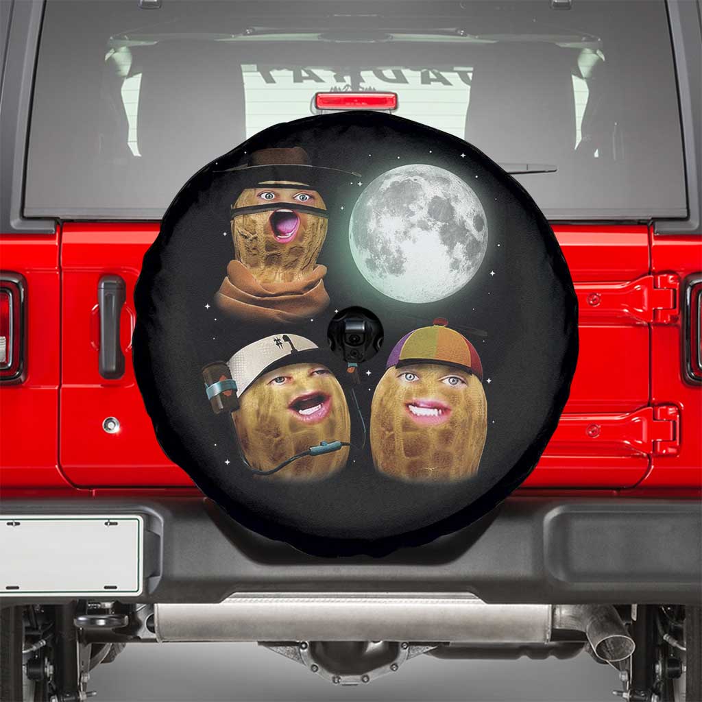 Funny Burnt Peanut Howling at the Moon Spare Tire Cover - Wonder Print Shop