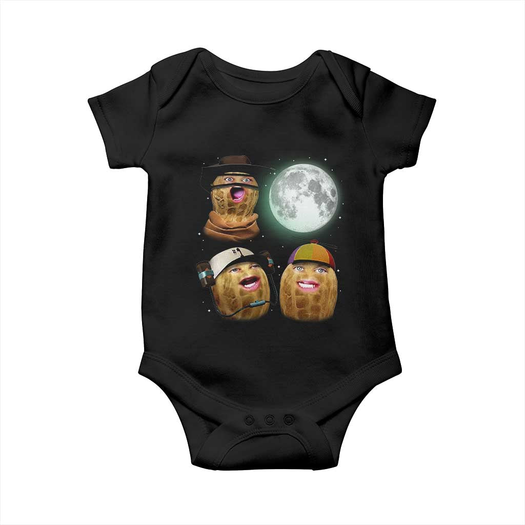 Funny Burnt Peanut Howling at the Moon Baby Onesie - Wonder Print Shop