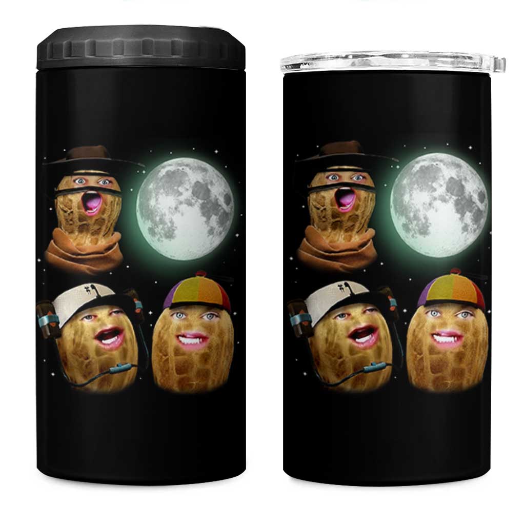Funny Burnt Peanut Howling at the Moon 4 in 1 Can Cooler Tumbler - Wonder Print Shop