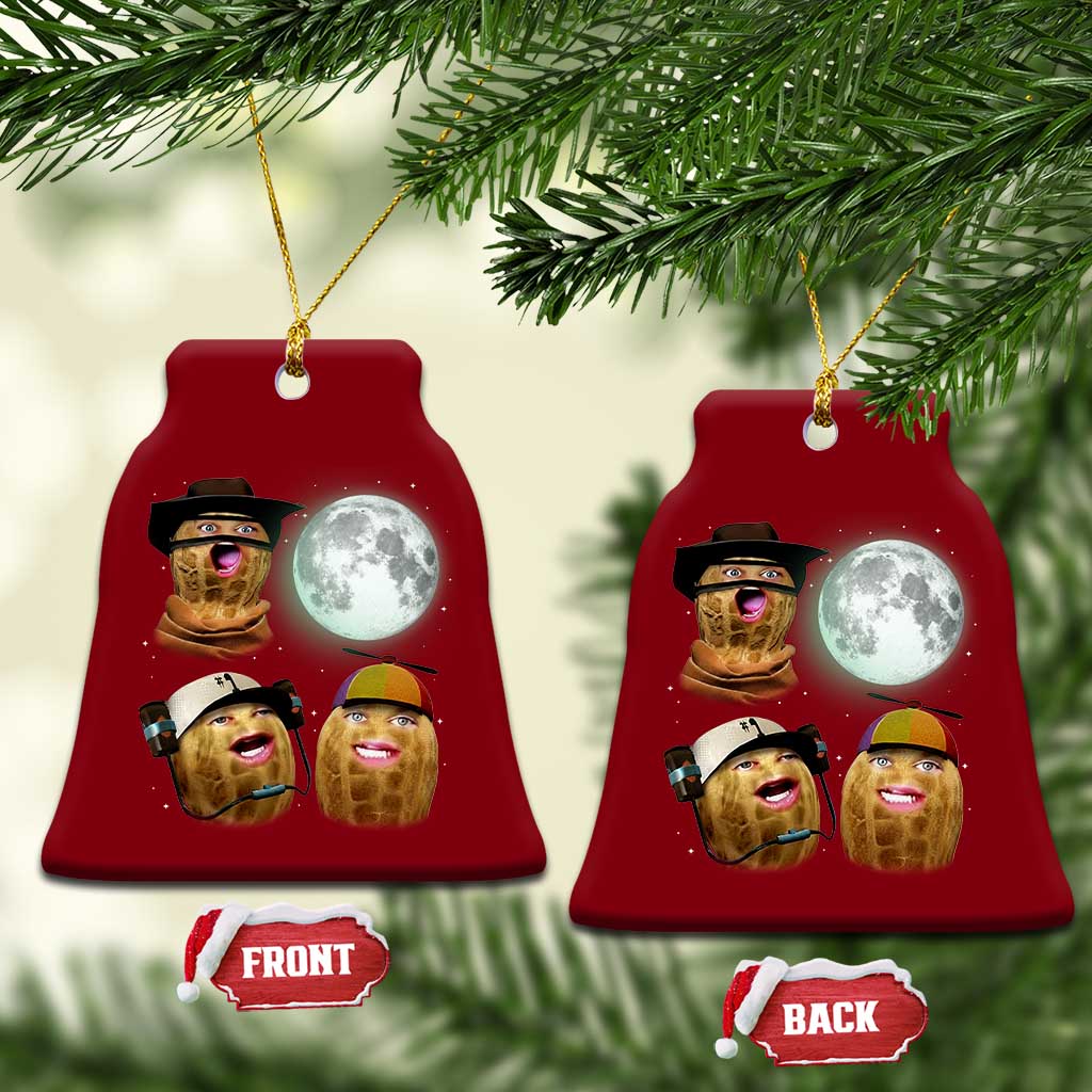 Funny Burnt Peanut Howling at the Moon Ceramic Ornament - Wonder Print Shop