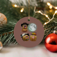 Funny Burnt Peanut Howling at the Moon Ceramic Ornament - Wonder Print Shop