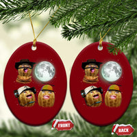 Funny Burnt Peanut Howling at the Moon Ceramic Ornament - Wonder Print Shop