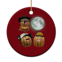 Funny Burnt Peanut Howling at the Moon Ceramic Ornament - Wonder Print Shop