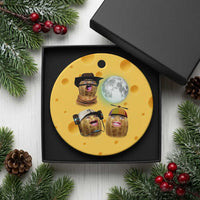 Funny Burnt Peanut Howling at the Moon Ceramic Ornament - Wonder Print Shop