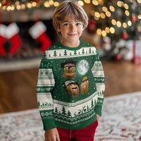 Funny Burnt Peanut Howling at the Moon Ugly Christmas Sweater - Wonder Print Shop