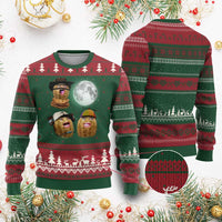 Funny Burnt Peanut Howling at the Moon Ugly Christmas Sweater - Wonder Print Shop