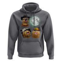 Funny Burnt Peanut Howling at the Moon Hoodie - Wonder Print Shop