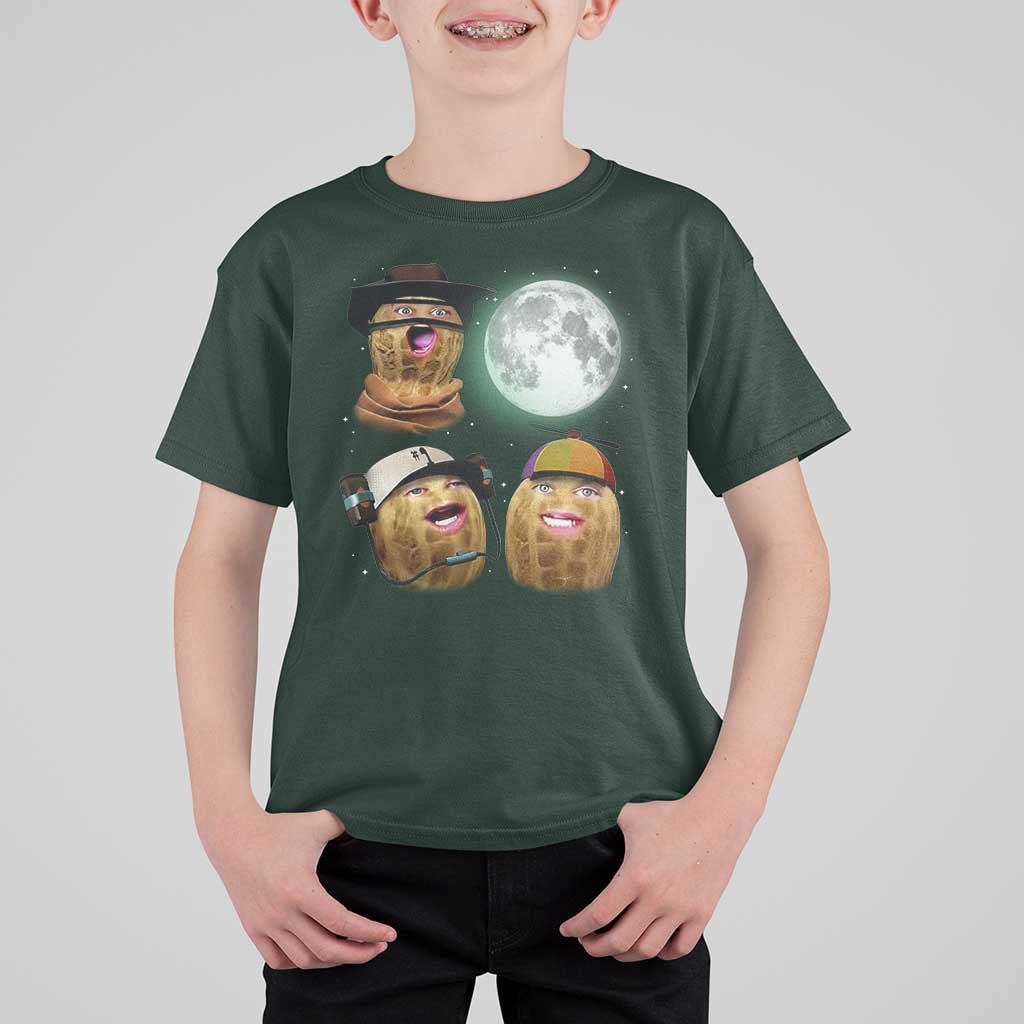 Funny Burnt Peanut Howling at the Moon T Shirt For Kid - Wonder Print Shop