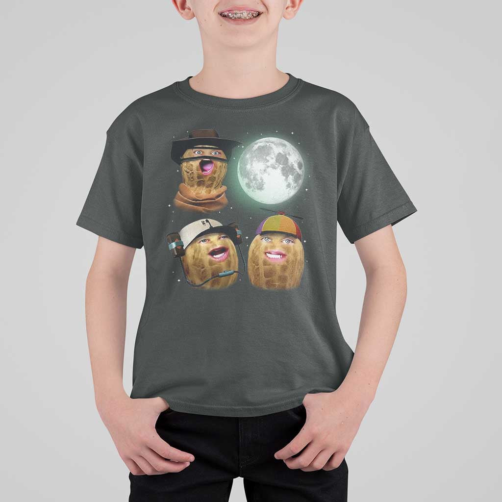 Funny Burnt Peanut Howling at the Moon T Shirt For Kid - Wonder Print Shop