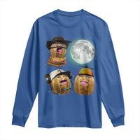 Funny Burnt Peanut Howling at the Moon Long Sleeve Shirt - Wonder Print Shop