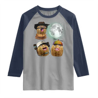 Funny Burnt Peanut Howling at the Moon Raglan Shirt - Wonder Print Shop