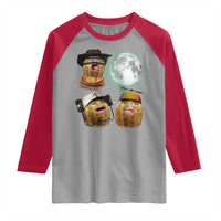Funny Burnt Peanut Howling at the Moon Raglan Shirt - Wonder Print Shop