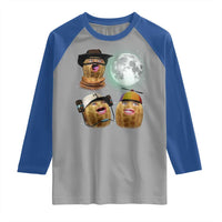 Funny Burnt Peanut Howling at the Moon Raglan Shirt - Wonder Print Shop