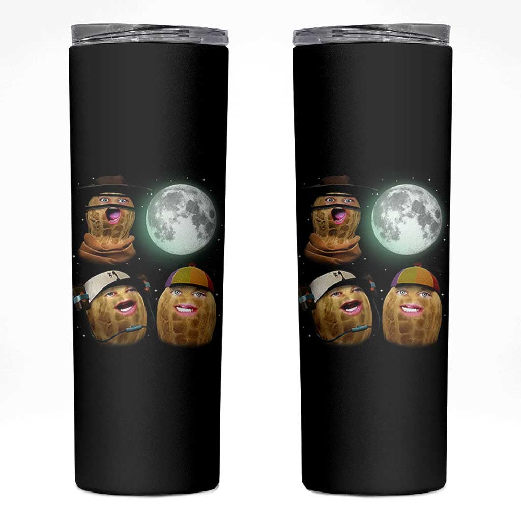 Funny Burnt Peanut Howling at the Moon Skinny Tumbler - Wonder Print Shop