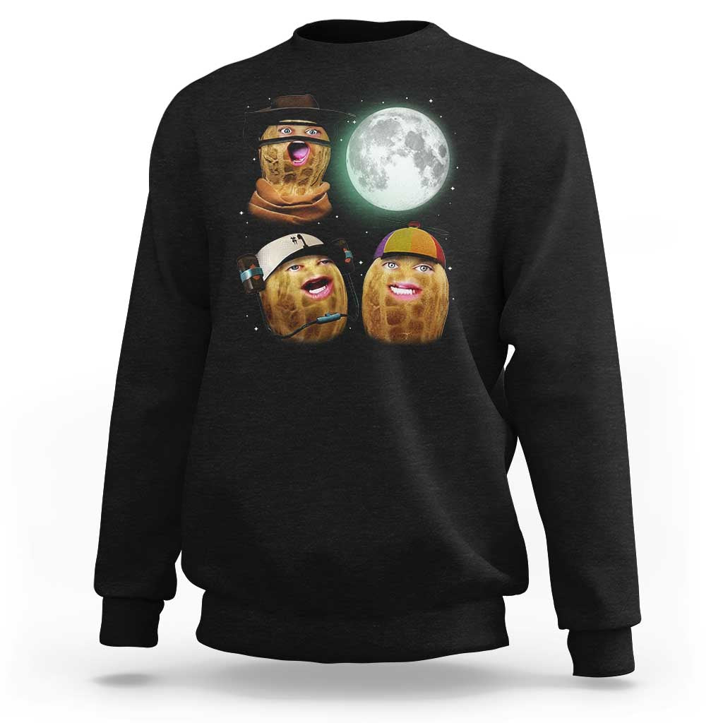 Funny Burnt Peanut Howling at the Moon Sweatshirt - Wonder Print Shop