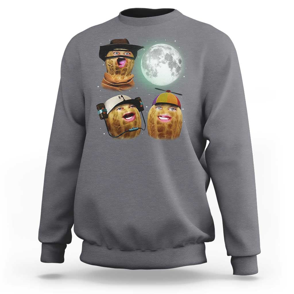 Funny Burnt Peanut Howling at the Moon Sweatshirt - Wonder Print Shop