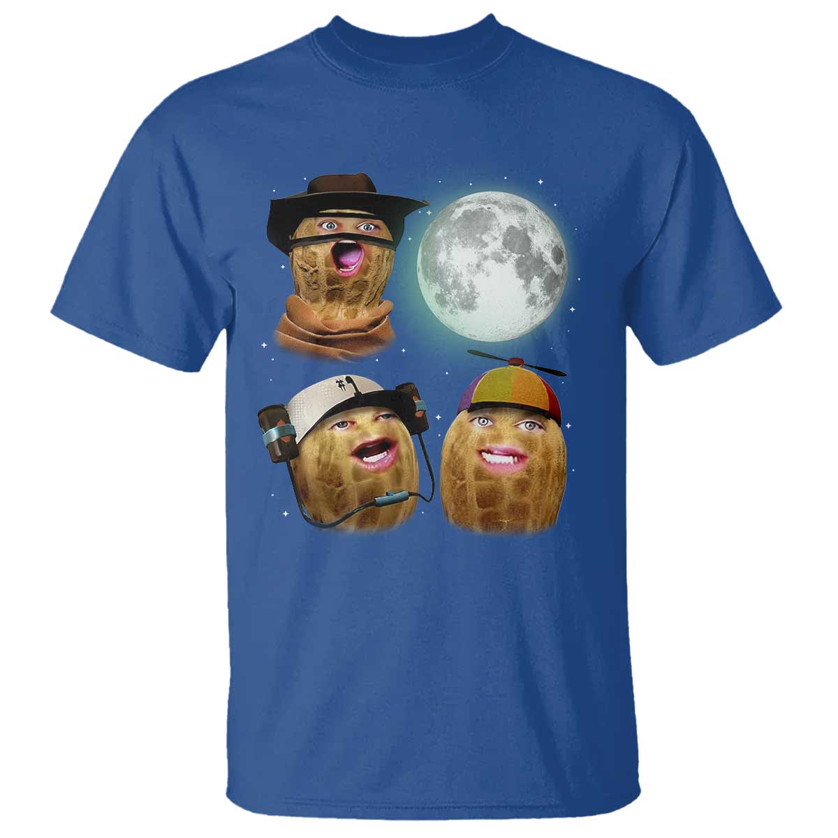 Funny Burnt Peanut Howling at the Moon T Shirt - Wonder Print Shop