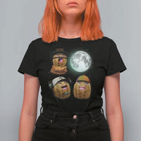 Funny Burnt Peanut Howling at the Moon T Shirt For Women - Wonder Print Shop