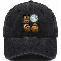 Funny Burnt Peanut Howling at the Moon Washed Cotton Baseball Cap