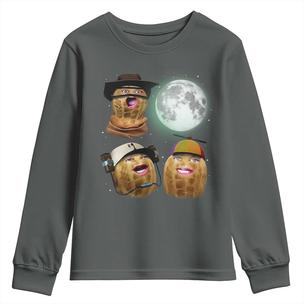 Funny Burnt Peanut Howling at the Moon Youth Sweatshirt - Wonder Print Shop