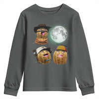 Funny Burnt Peanut Howling at the Moon Youth Sweatshirt - Wonder Print Shop