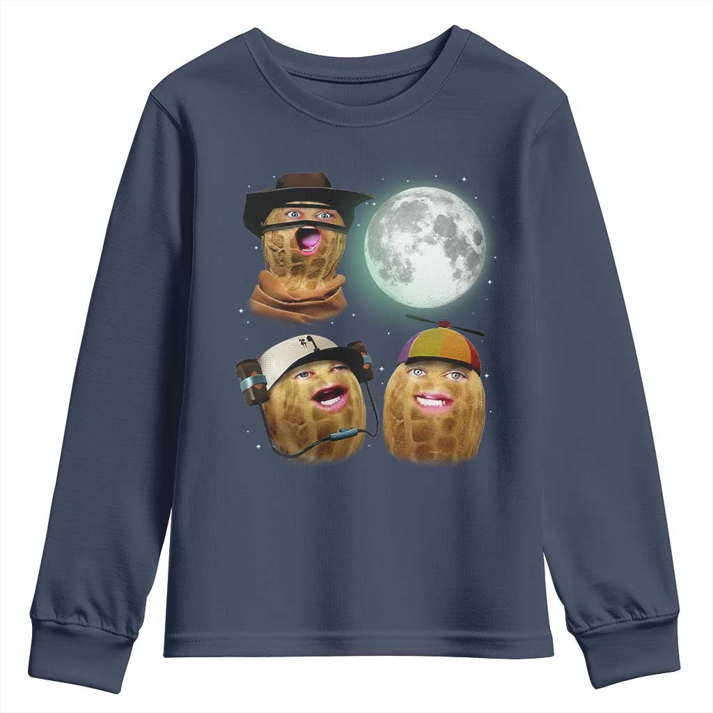 Funny Burnt Peanut Howling at the Moon Youth Sweatshirt - Wonder Print Shop