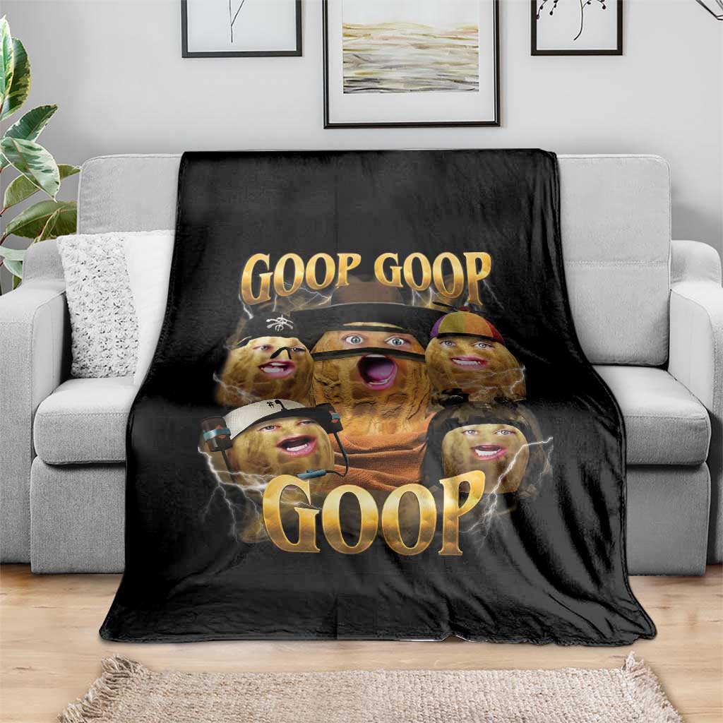 Funny Burnt Peanut Goop Throw Blanket Bungulato 90s Bootleg - Wonder Print Shop