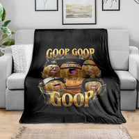 Funny Burnt Peanut Goop Throw Blanket Bungulato 90s Bootleg - Wonder Print Shop