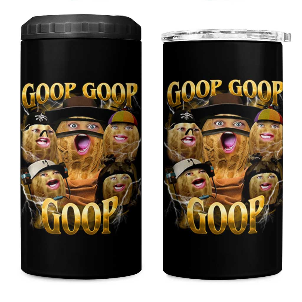 Funny Burnt Peanut Goop 4 in 1 Can Cooler Tumbler Bungulato 90s Bootleg - Wonder Print Shop