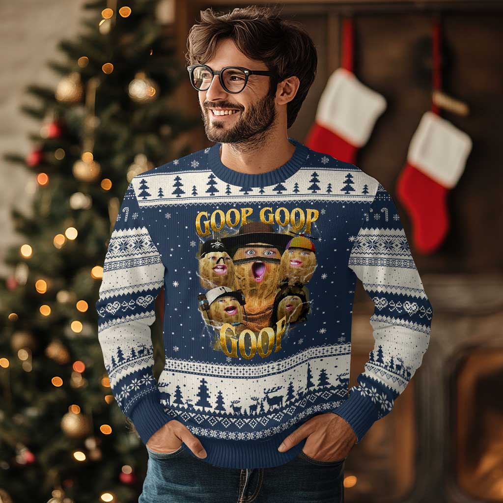 Funny Burnt Peanut Goop Ugly Christmas Sweater Bungulato 90s Bootleg - Wonder Print Shop