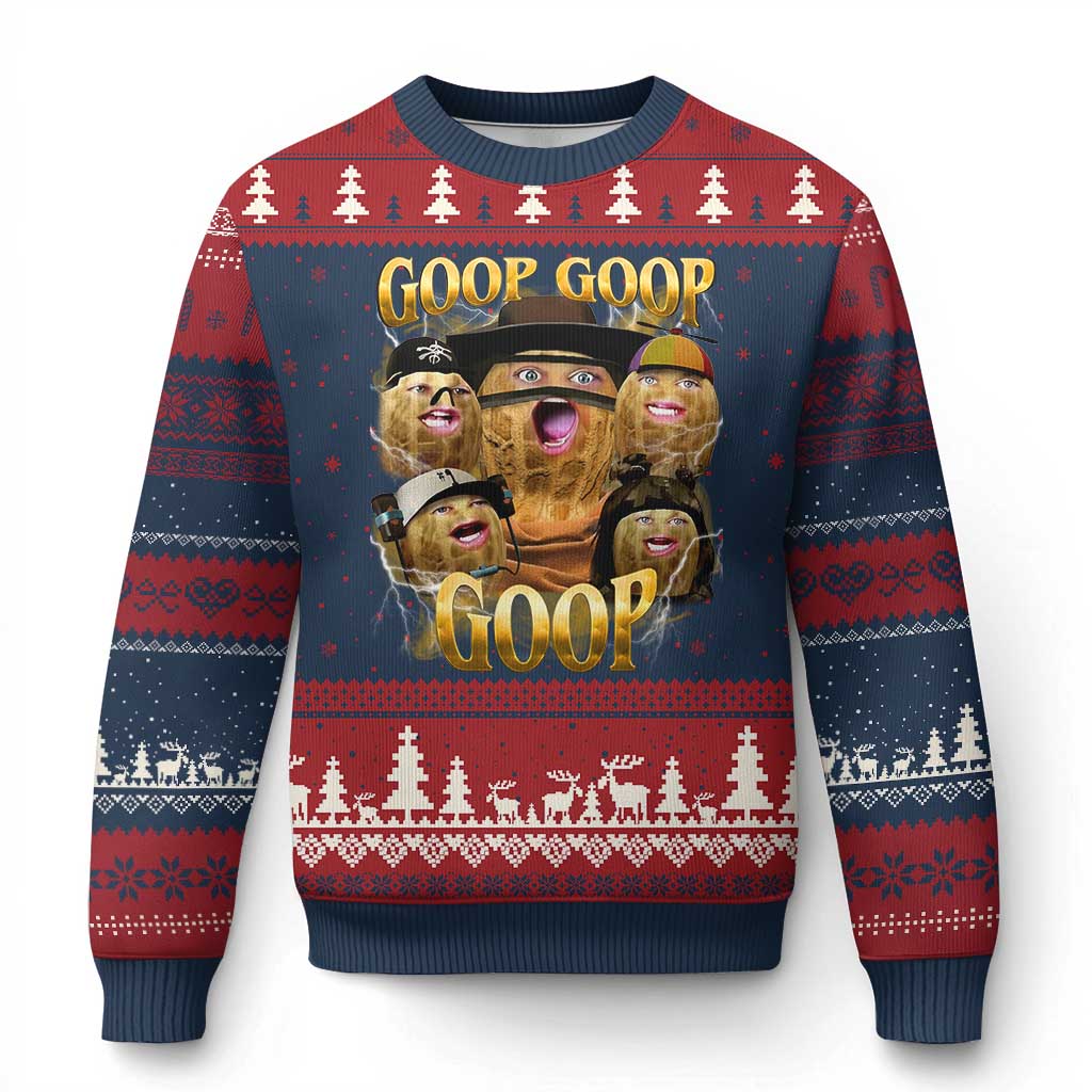Funny Burnt Peanut Goop Ugly Christmas Sweater Bungulato 90s Bootleg - Wonder Print Shop
