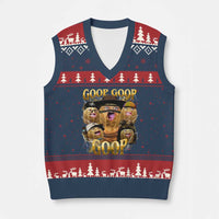 Funny Burnt Peanut Goop V-Neck Knit Sweater Vest Bungulato 90s Bootleg - Wonder Print Shop
