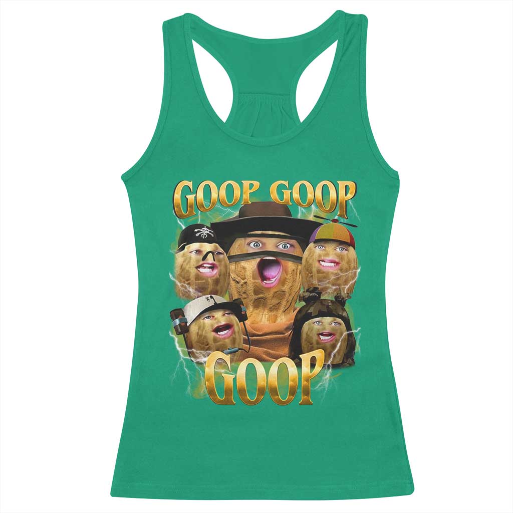 Funny Burnt Peanut Goop Racerback Tank Top Bungulato 90s Bootleg - Wonder Print Shop