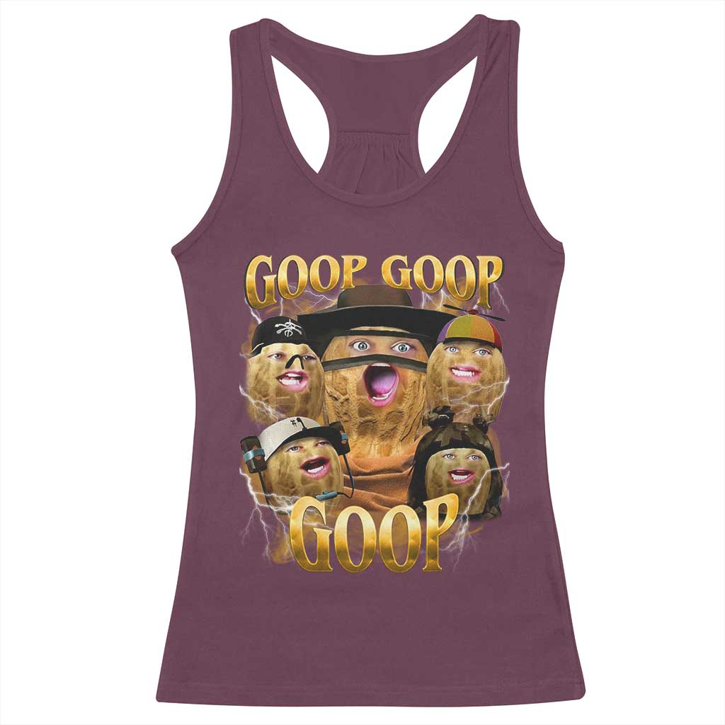 Funny Burnt Peanut Goop Racerback Tank Top Bungulato 90s Bootleg - Wonder Print Shop