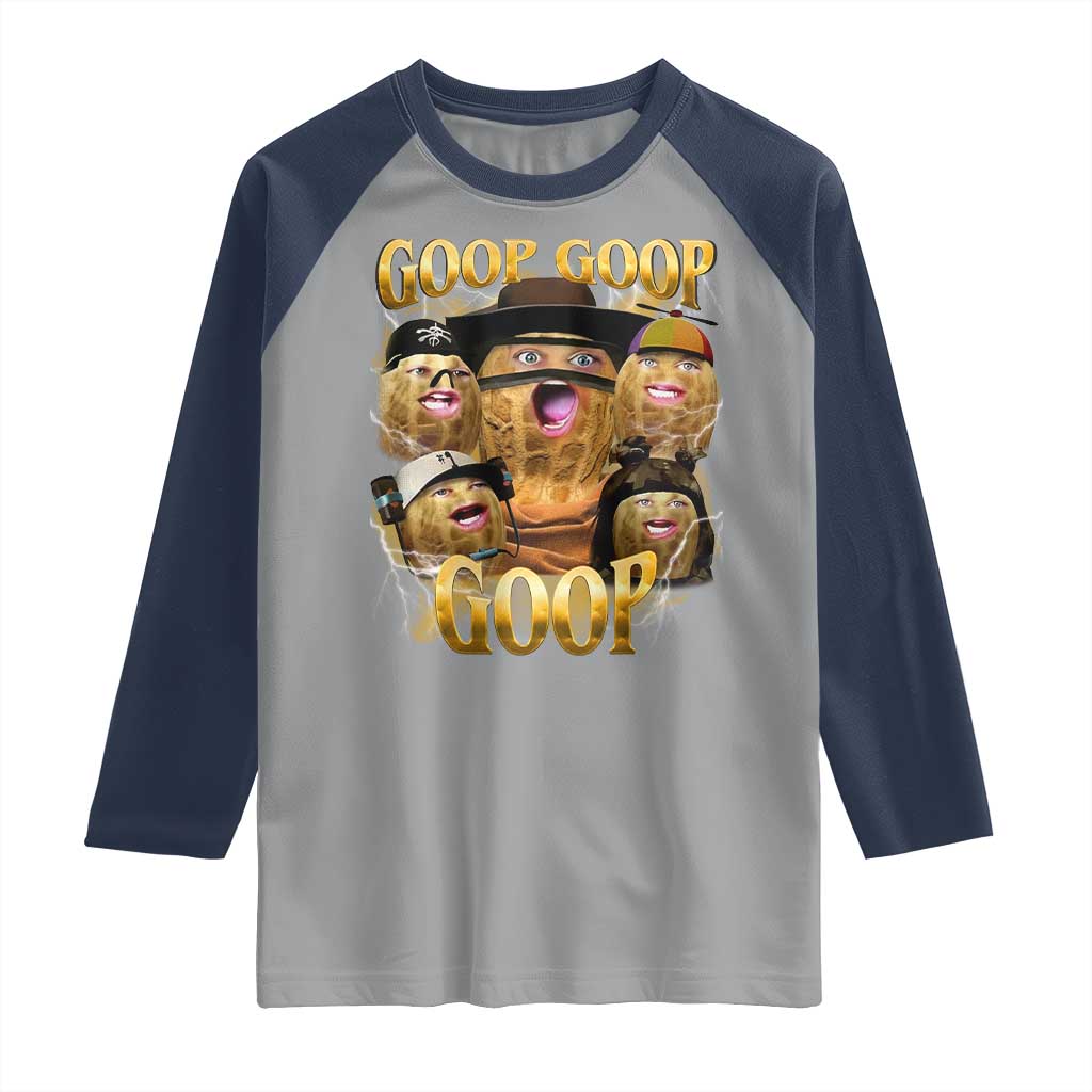 Funny Burnt Peanut Goop Raglan Shirt Bungulato 90s Bootleg - Wonder Print Shop