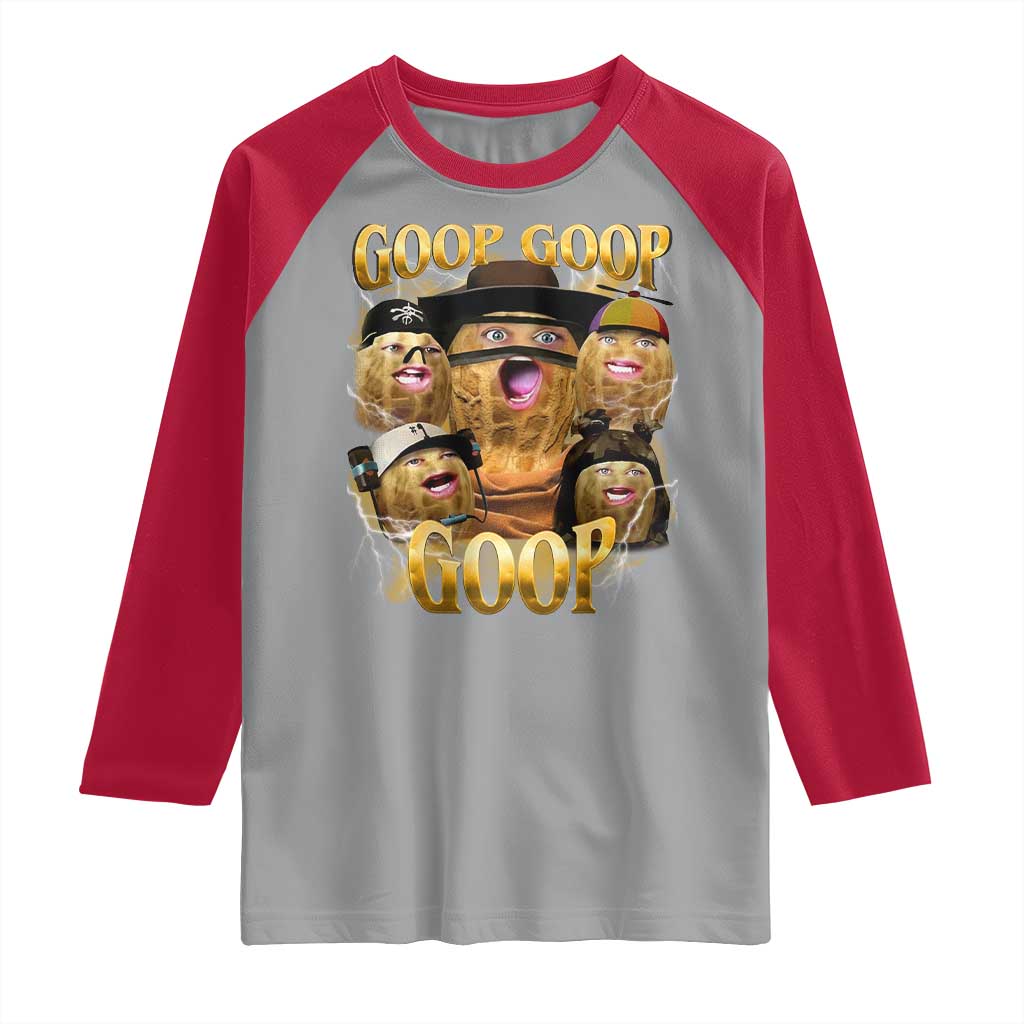 Funny Burnt Peanut Goop Raglan Shirt Bungulato 90s Bootleg - Wonder Print Shop