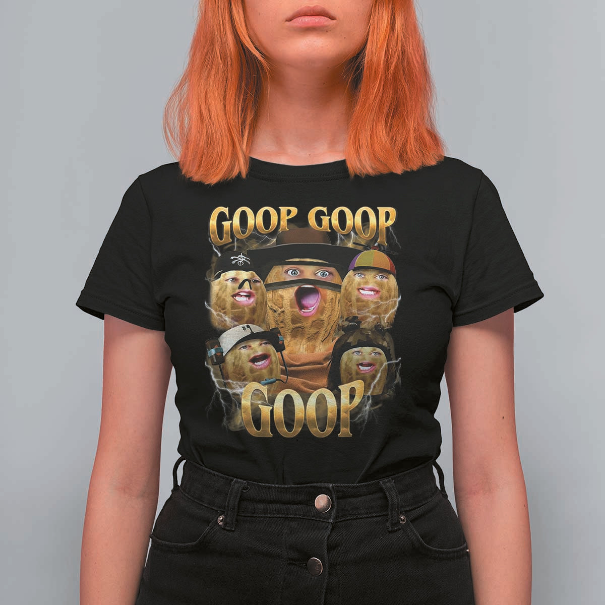 Funny Burnt Peanut Goop T Shirt For Women Bungulato 90s Bootleg - Wonder Print Shop
