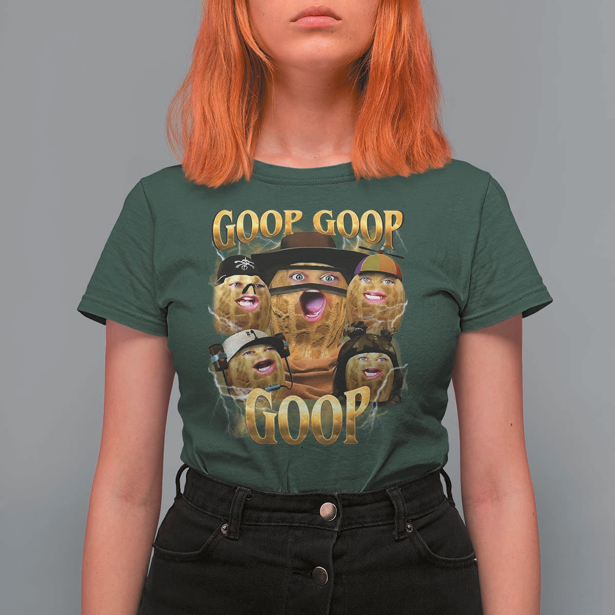 Funny Burnt Peanut Goop T Shirt For Women Bungulato 90s Bootleg - Wonder Print Shop