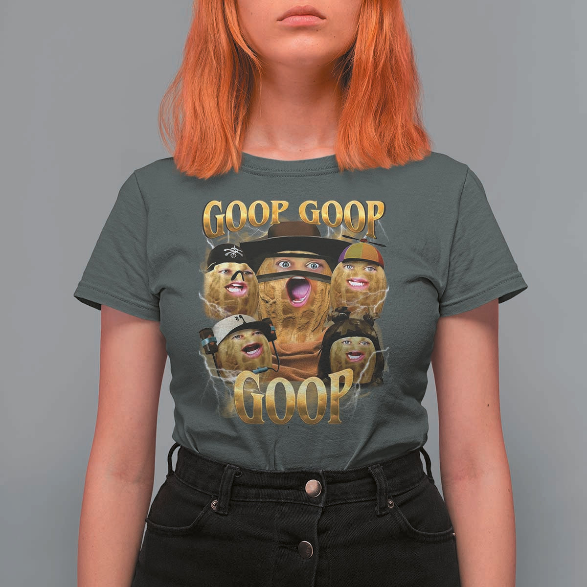 Funny Burnt Peanut Goop T Shirt For Women Bungulato 90s Bootleg - Wonder Print Shop