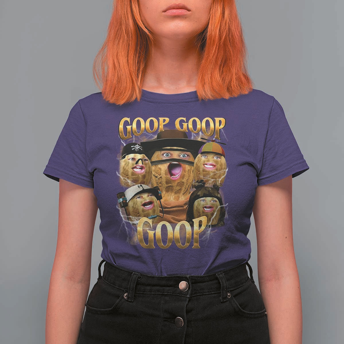 Funny Burnt Peanut Goop T Shirt For Women Bungulato 90s Bootleg - Wonder Print Shop