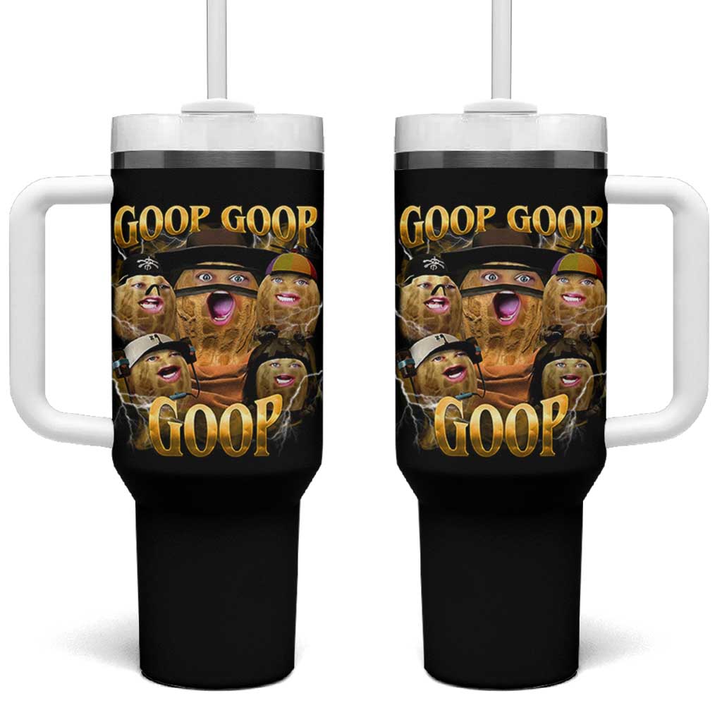 Funny Burnt Peanut Goop Tumbler With Handle Bungulato 90s Bootleg - Wonder Print Shop