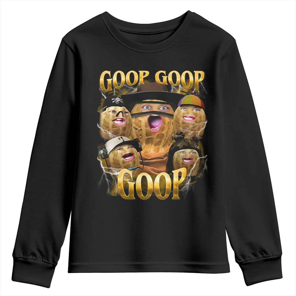 Funny Burnt Peanut Goop Youth Sweatshirt Bungulato 90s Bootleg - Wonder Print Shop