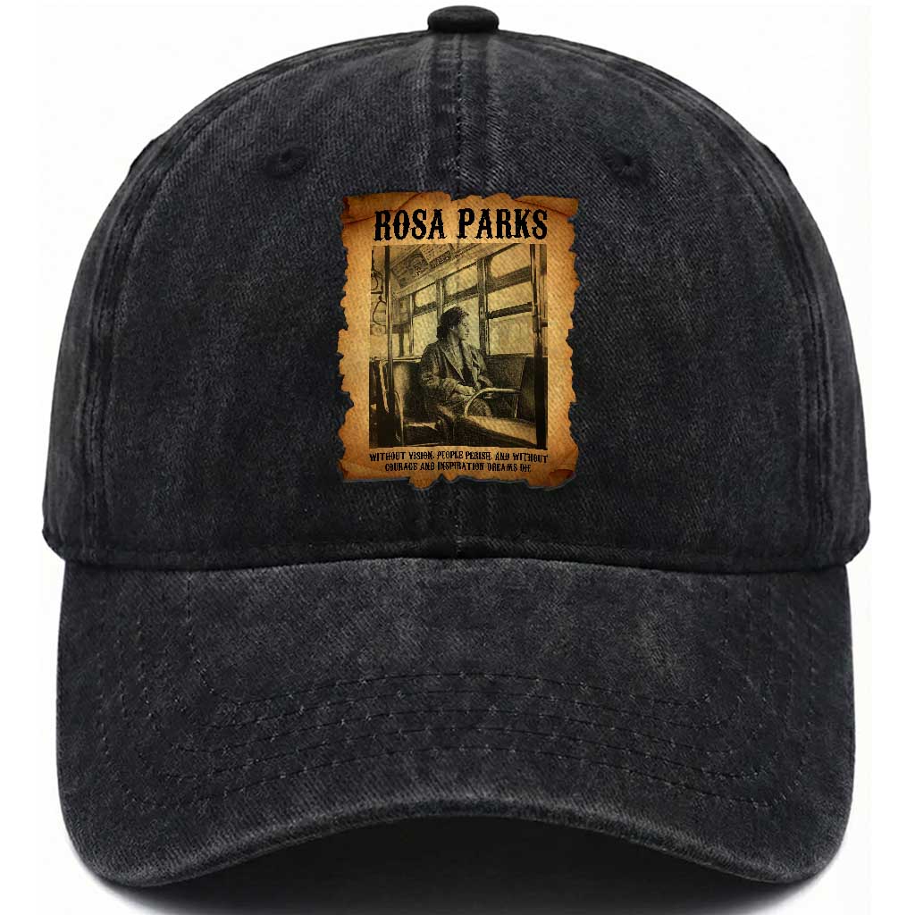 Rosa Parks Quote Washed Cotton Baseball Cap Black Movement Protest