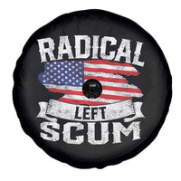 Radical Left Scum Spare Tire Cover Funny Political Quote American Flag