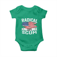 Radical Left Scum Baby Onesie Funny Political Quote American Flag