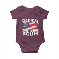Radical Left Scum Baby Onesie Funny Political Quote American Flag