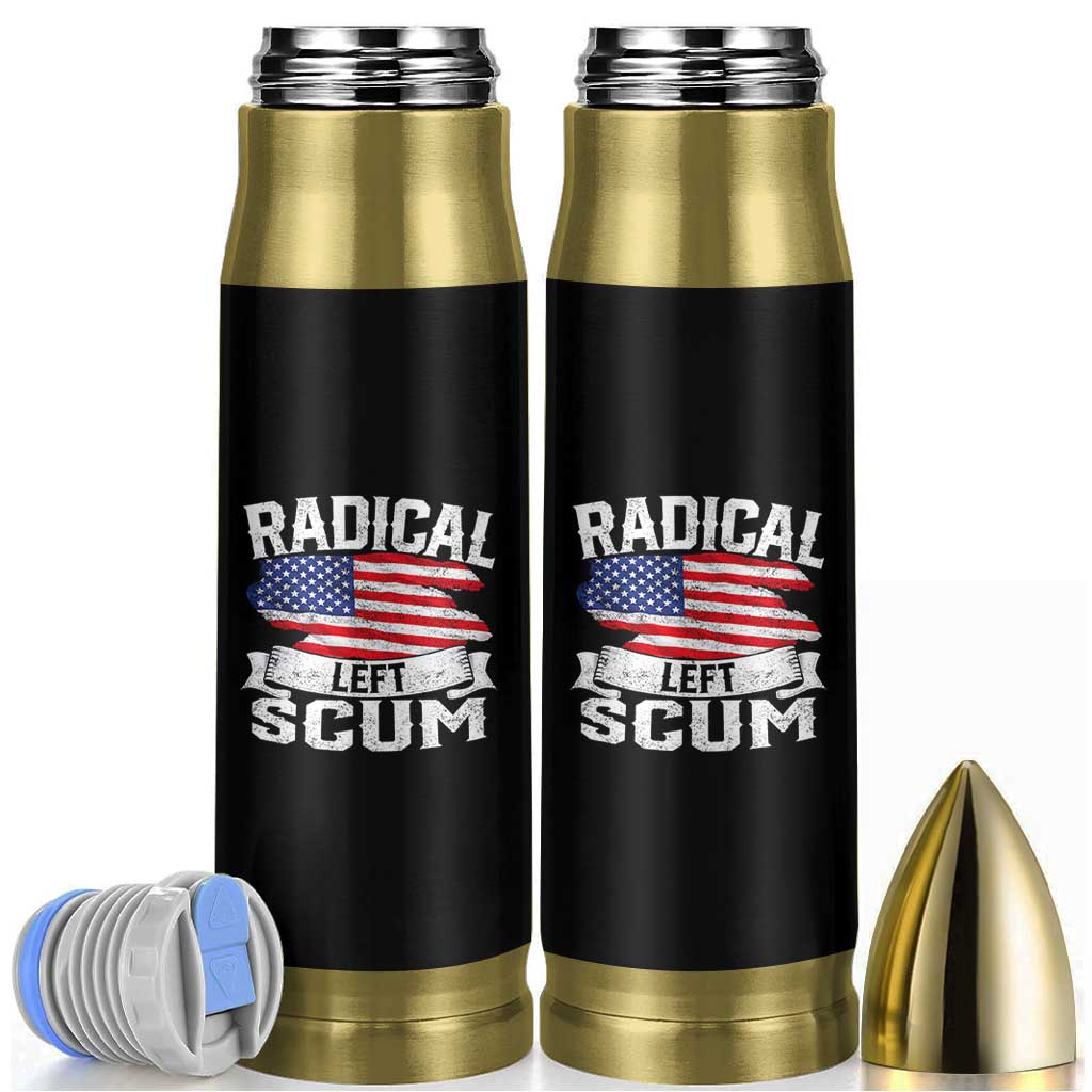 Radical Left Scum Bullet Tumbler Funny Political Quote American Flag